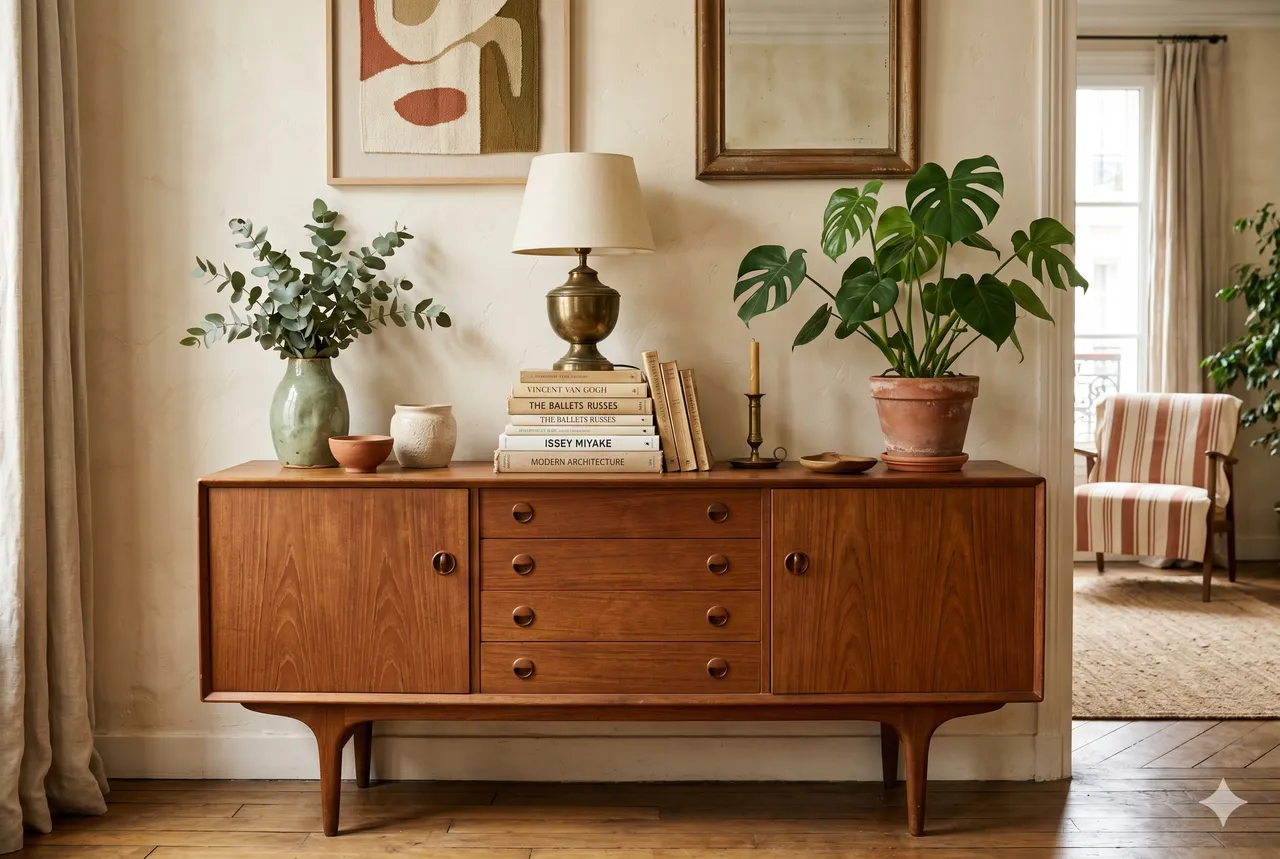 lifestyle · interface Selency sur un ordinateur, sélection de meubles vintage
